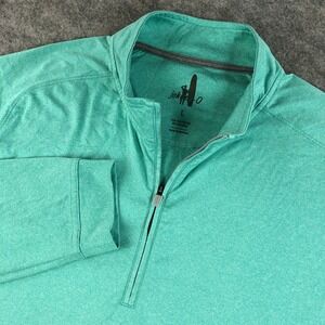 Johnnie O Mens L Green Polyester Quarter Zip Long Sleeve Pullover Shirt